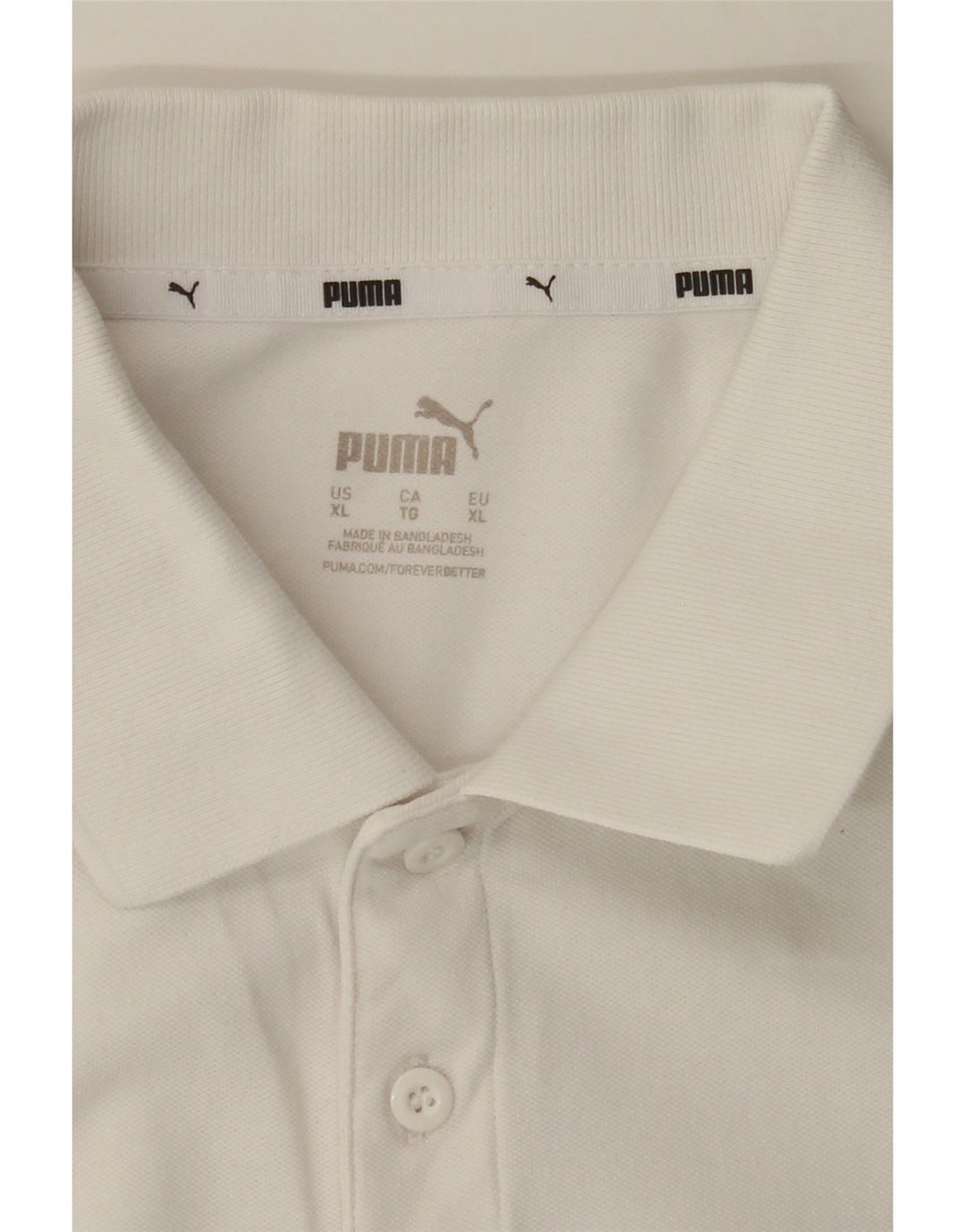 PUMA Mens Polo Shirt XL White Vintage Puma and Second-Hand Puma from Messina Hembry 