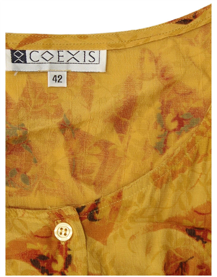Coexis Womens Sleeveless Shirt Blouse IT 42 Medium Yellow Floral