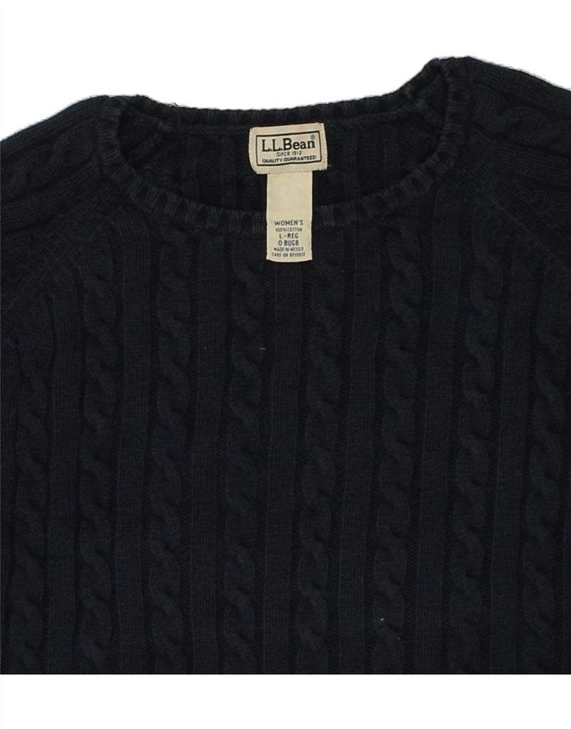 L.L.BEAN Womens Boat Neck Jumper Sweater UK 16 Large Navy Blue Cotton | Vintage L.L.Bean | Thrift | Second-Hand L.L.Bean | Used Clothing | Messina Hembry 