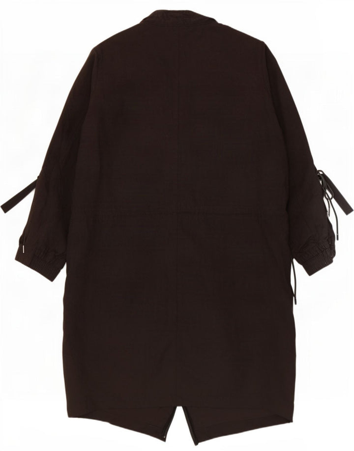 Zara Womens 3/4 Sleeve Overcoat UK 6 XS Black Polyester