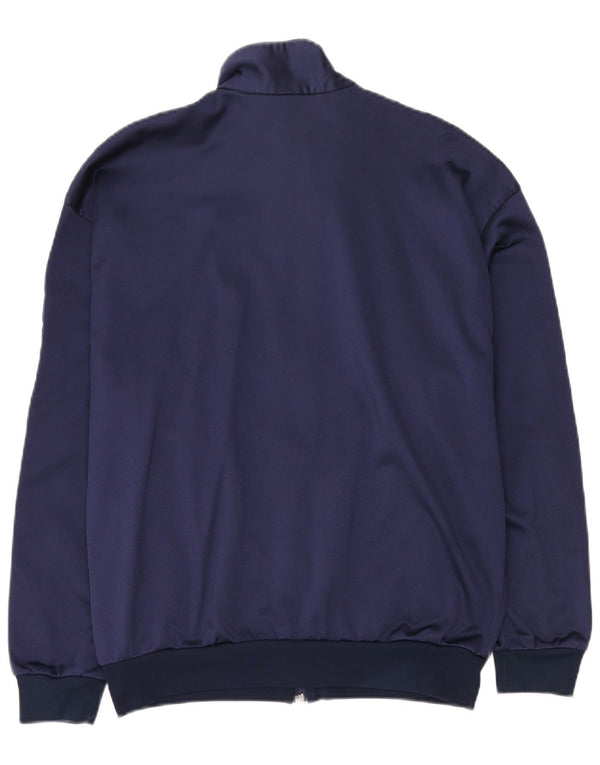 Asics Mens Graphic Tracksuit Top Jacket Large Navy Blue Colourblock