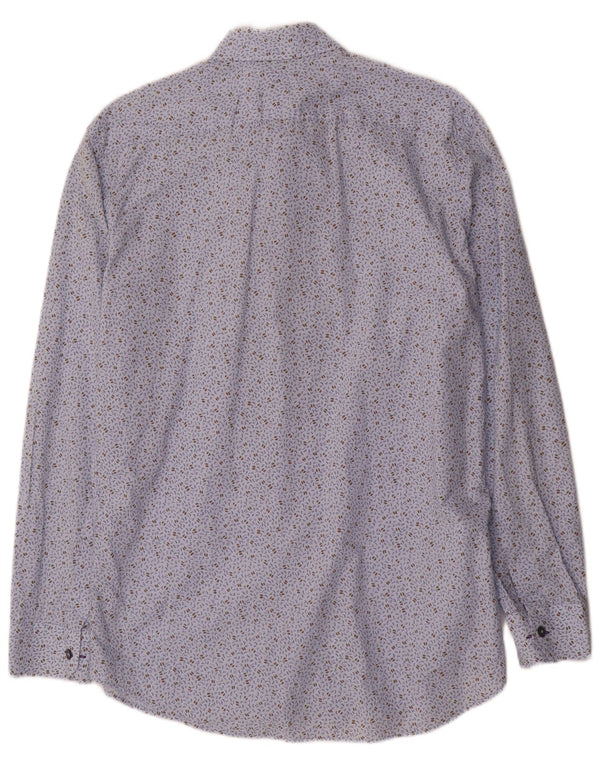 Paul Smith Mens Abstract Pattern Slim Fit Shirt Size 43 17 Medium Blue