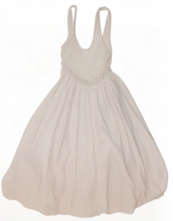 Zara Womens Sleeveless Bubble Dress UK 14 Large White