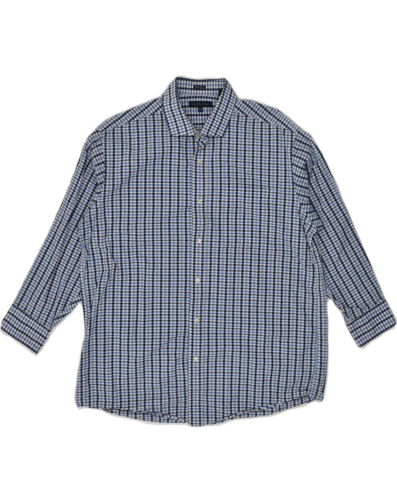 TOMMY HILFIGER Mens Regular Fit Shirt Size 17 1/2 XL Blue Check Cotton | Vintage Tommy Hilfiger | Thrift | Second-Hand Tommy Hilfiger | Used Clothing | Messina Hembry 