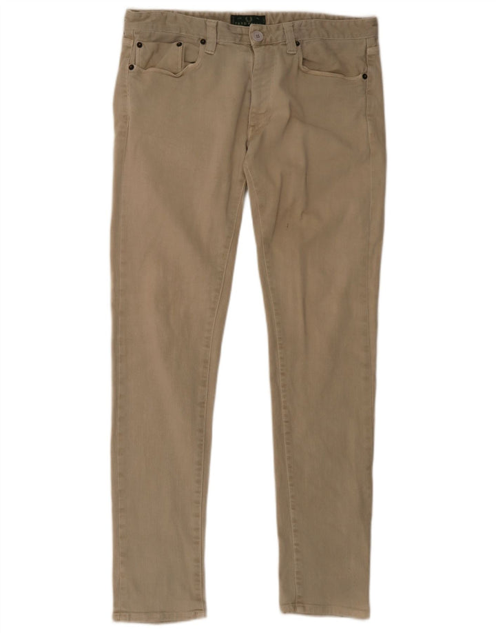 Fred Perry Mens Skinny Jeans W36 L32 Beige Cotton