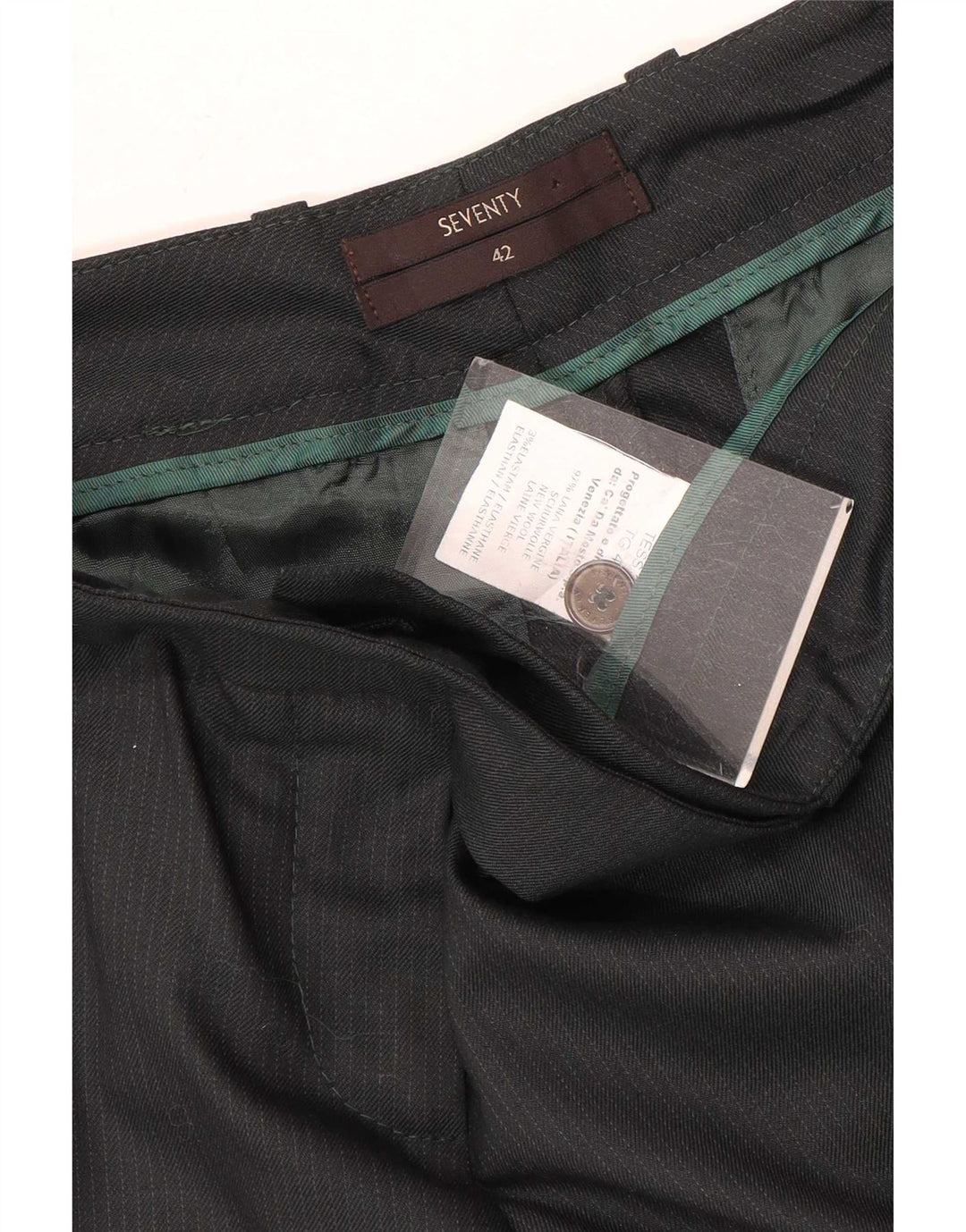 Seventy Womens Slim Suit Trousers IT 42 Medium W30 L28 Grey Pinstripe Wool
