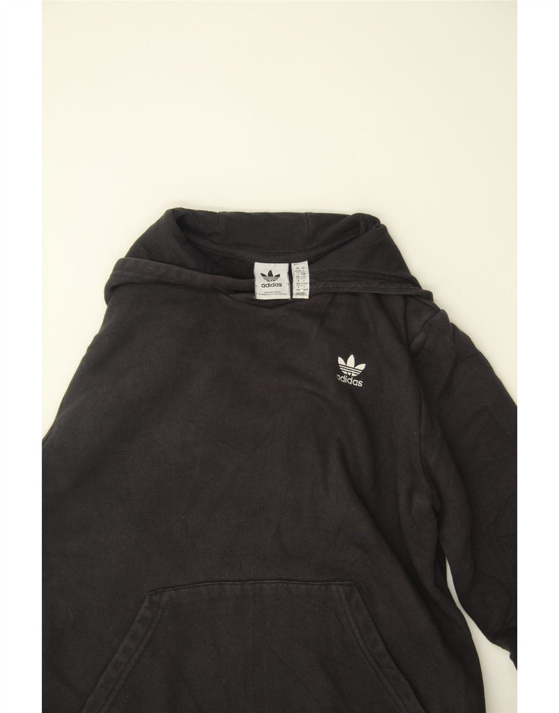 ADIDAS Boys Hoodie Jumper 13-14 Years Black Cotton Vintage Adidas and Second-Hand Adidas from Messina Hembry 