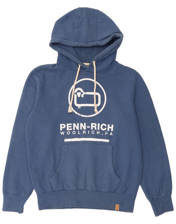 Woolrich Mens Graphic Regular Fit Hoodie Jumper XL Blue Cotton