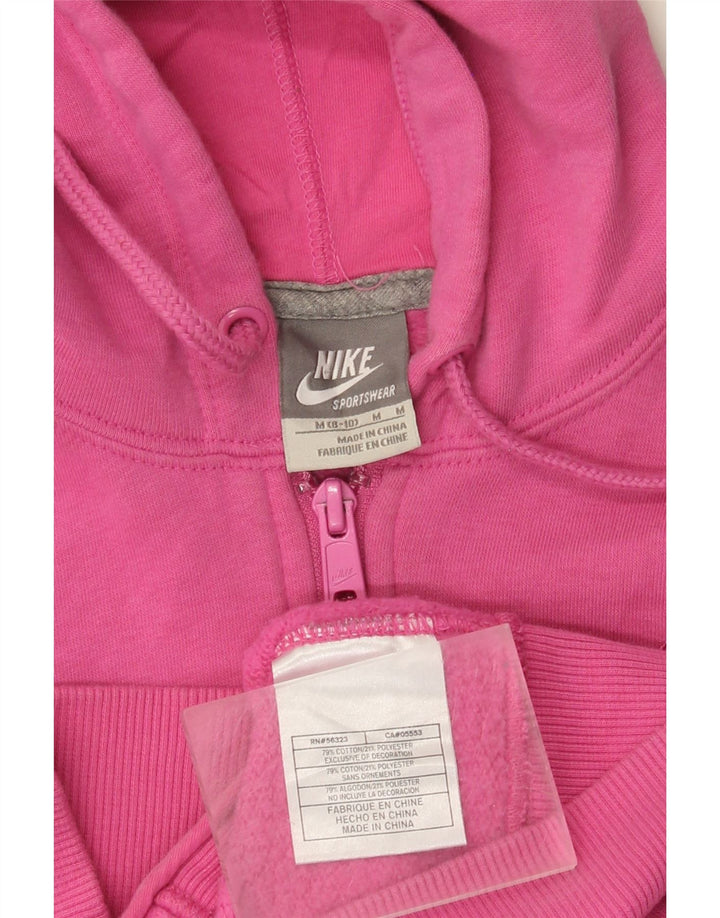 Nike Womens Zip Hoodie Sweater US 8/10 Medium Pink Cotton