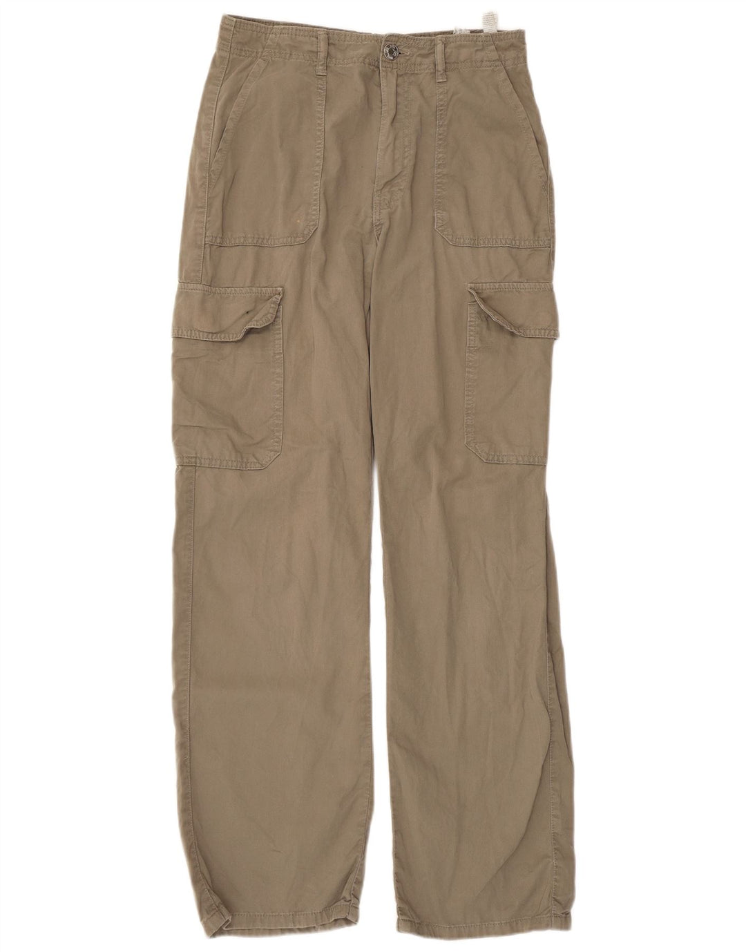 ZARA Womens Straight Cargo Trousers EU 38 Small W28 L30 Khaki Cotton