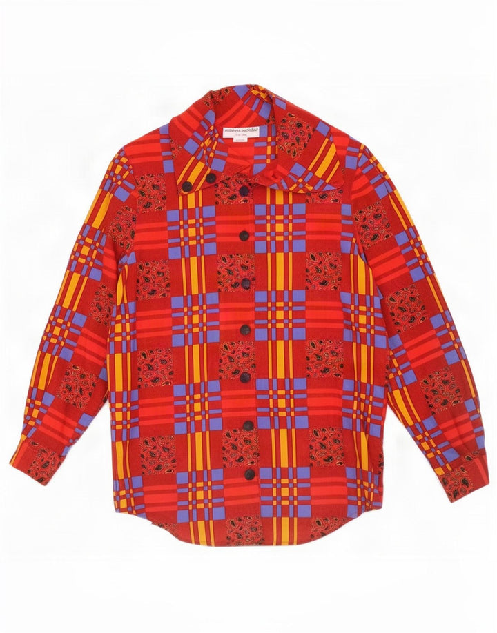 Solange Mondor Womens Shirt Blouse UK 16 Large Red Patchwork