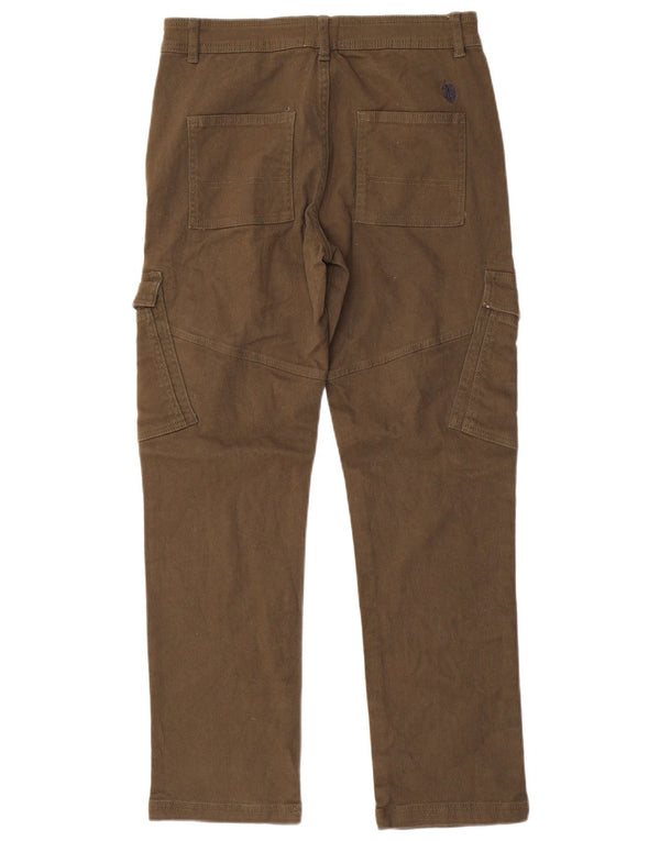 U.S. Polo Assn. Boys Regular Fit Cargo Trousers 14-15 Years W30 L30 Green