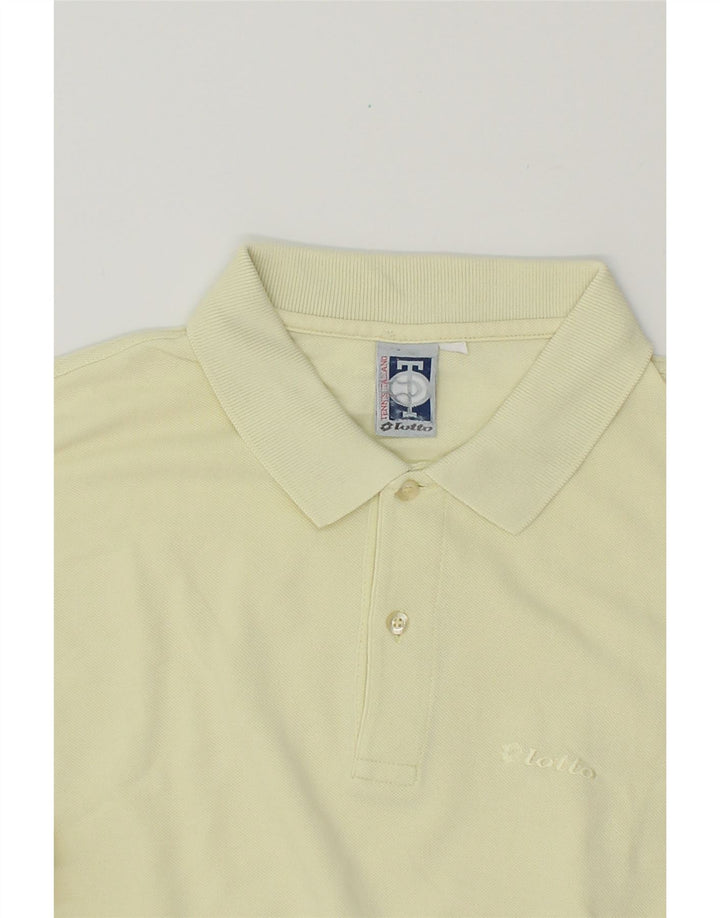 LOTTO Mens Polo Shirt Large Beige Cotton Vintage Lotto and Second-Hand Lotto from Messina Hembry 