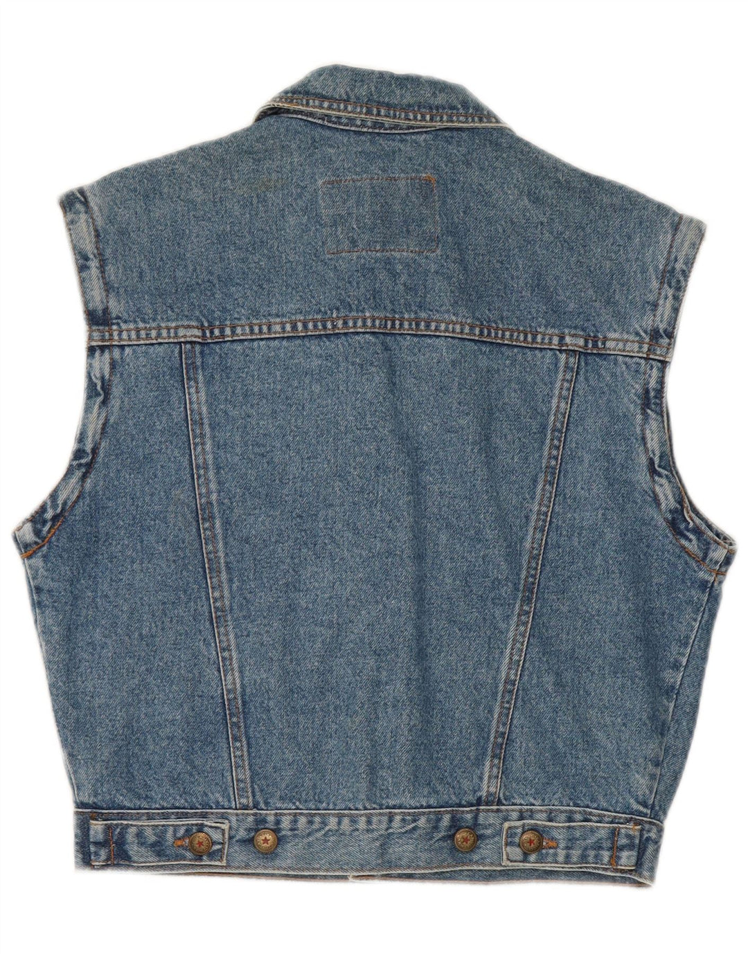 Casucci Womens Crop Oversized Denim Gilet IT 34 2XS Blue Cotton