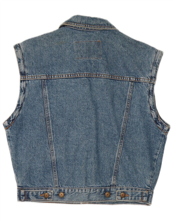 Casucci Womens Crop Oversized Denim Gilet IT 34 2XS Blue Cotton