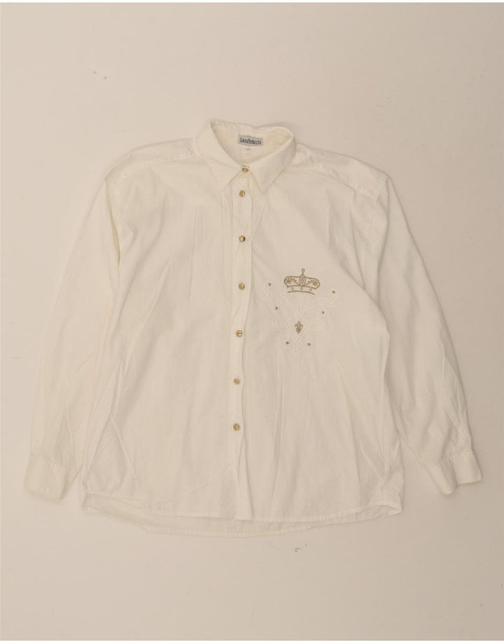 VINTAGE Womens Shirt EU 42 Large White Cotton Vintage Vintage and Second-Hand Vintage from Messina Hembry 