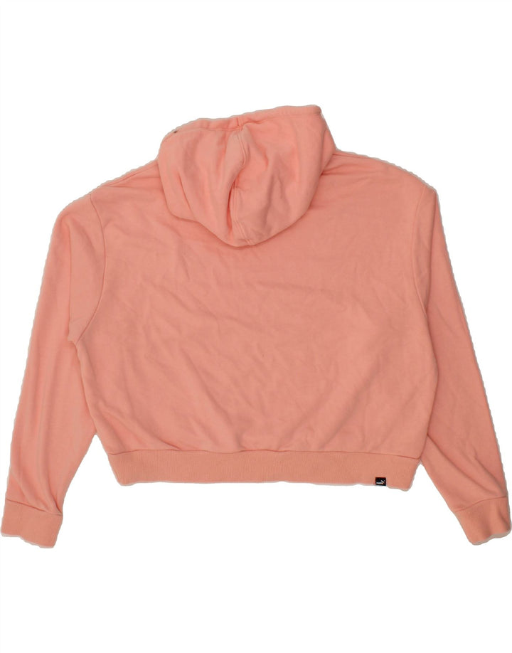 PUMA Womens Oversized Crop Hoodie Jumper UK 16 Large Pink Vintage Puma and Second-Hand Puma from Messina Hembry 