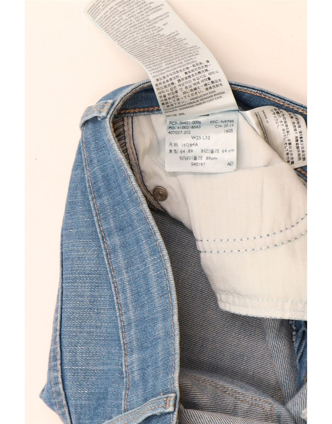 Levi's Womens Slight Curve Mid Rise Slim Jeans W25 L29 Blue Cotton