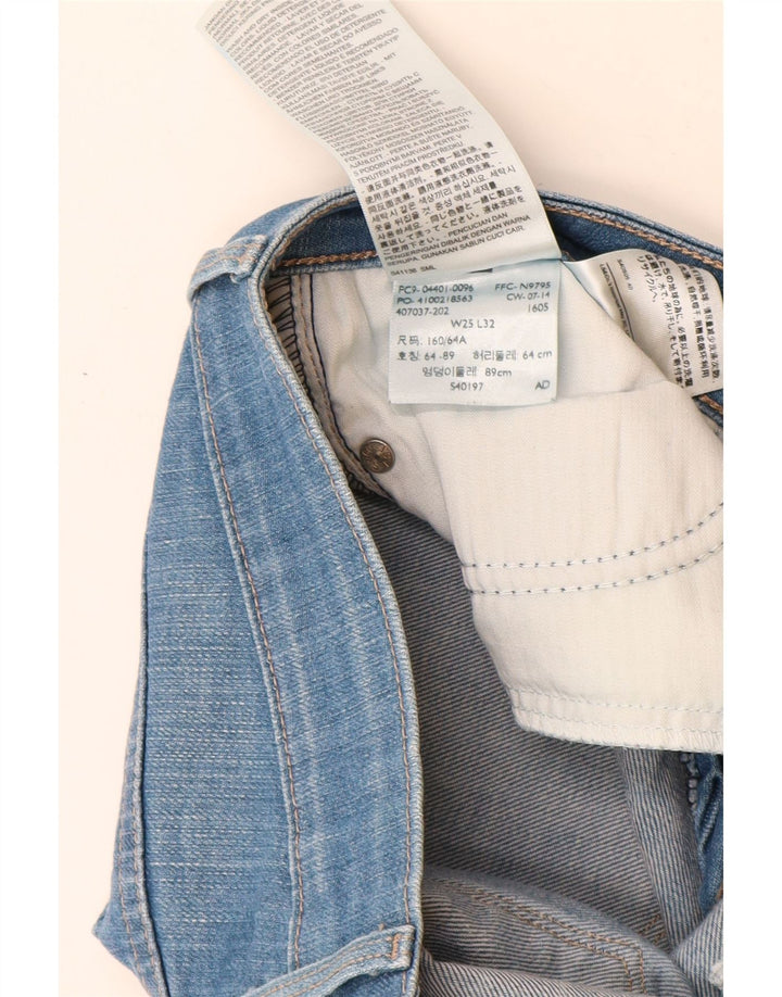Levi's Womens Slight Curve Mid Rise Slim Jeans W25 L29 Blue Cotton