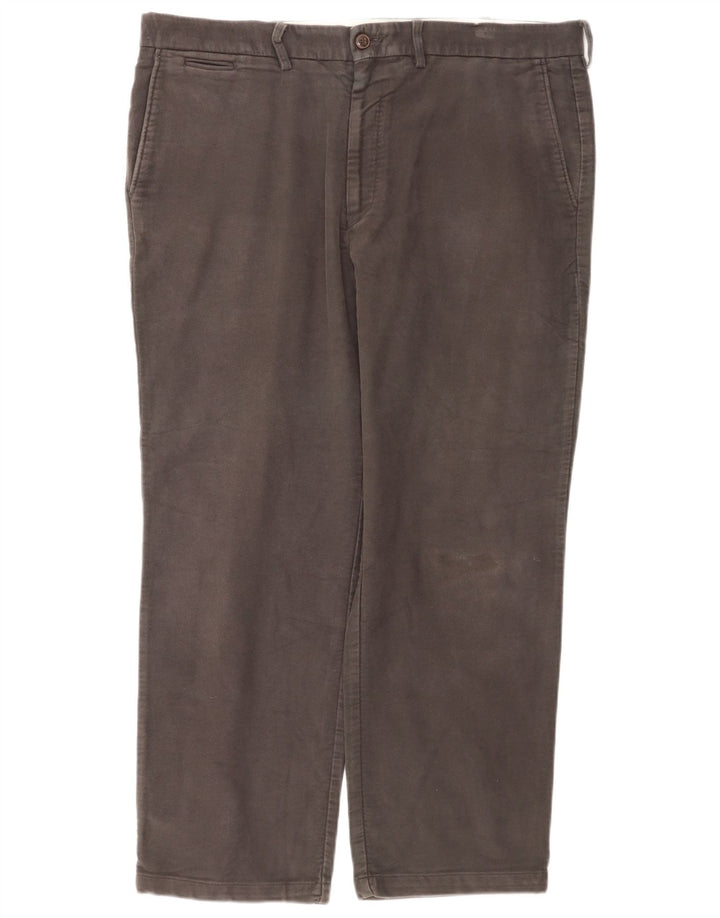 Marks & Spencer Mens Blue Harbour Straight Chino Trousers W38 L29 Grey