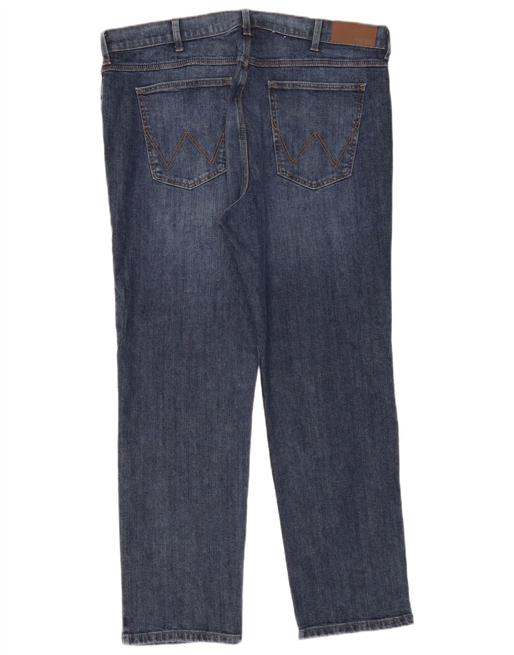 Wrangler Mens Regular Fit Straight Jeans W40 L30 Blue Cotton