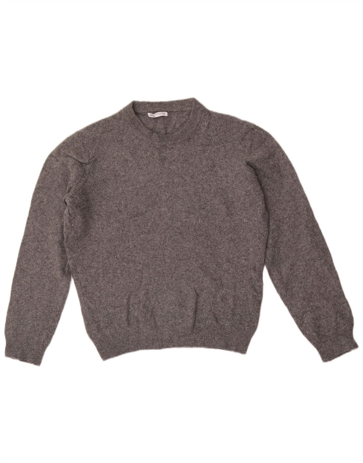 Zara Mens Crew Neck Jumper Sweater Medium Grey Flecked Wool