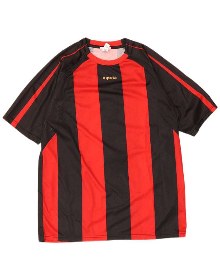 KIPSTA Mens Graphic T-Shirt Top Large Red Striped Polyester