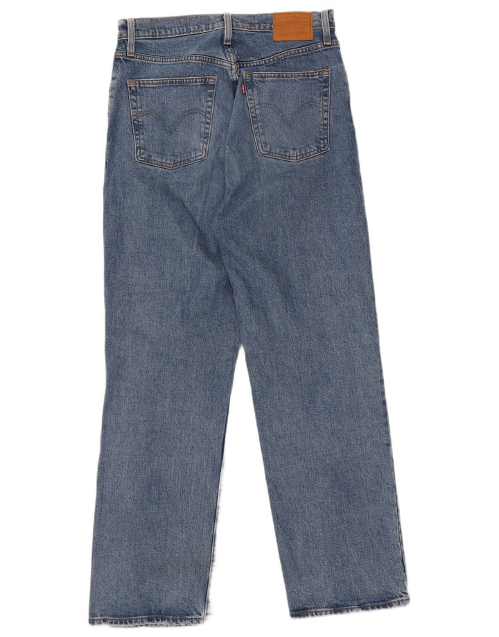 LEVI'S Womens Ribcage Distressed Straight Jeans W30 L29 Blue Cotton