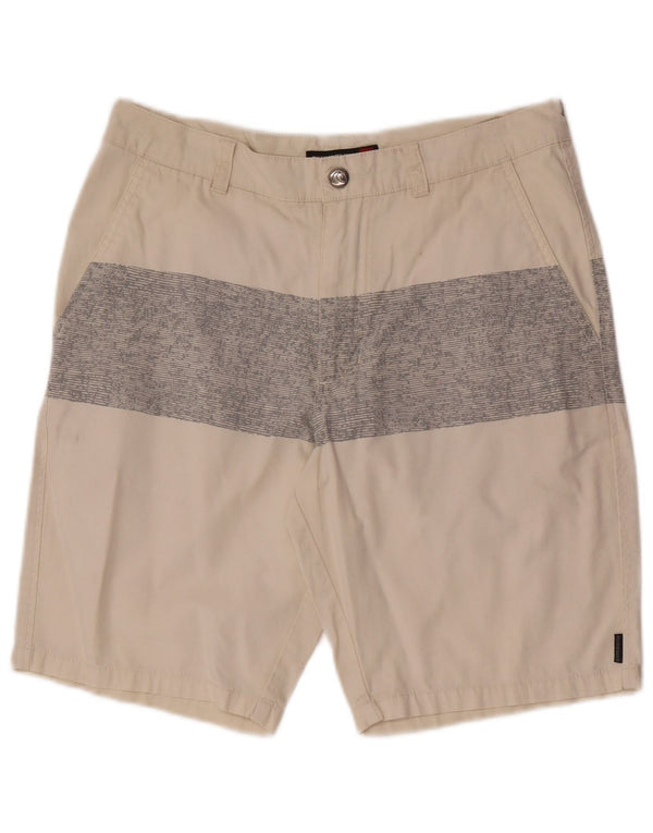 Quiksilver Mens Chino Shorts W28 Small Beige Colourblock Cotton