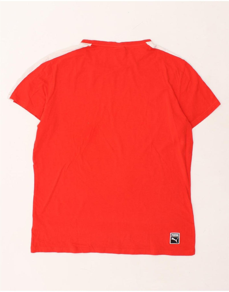 PUMA Mens T-Shirt Top XL Red Cotton | Vintage Puma | Thrift | Second-Hand Puma | Used Clothing | Messina Hembry 