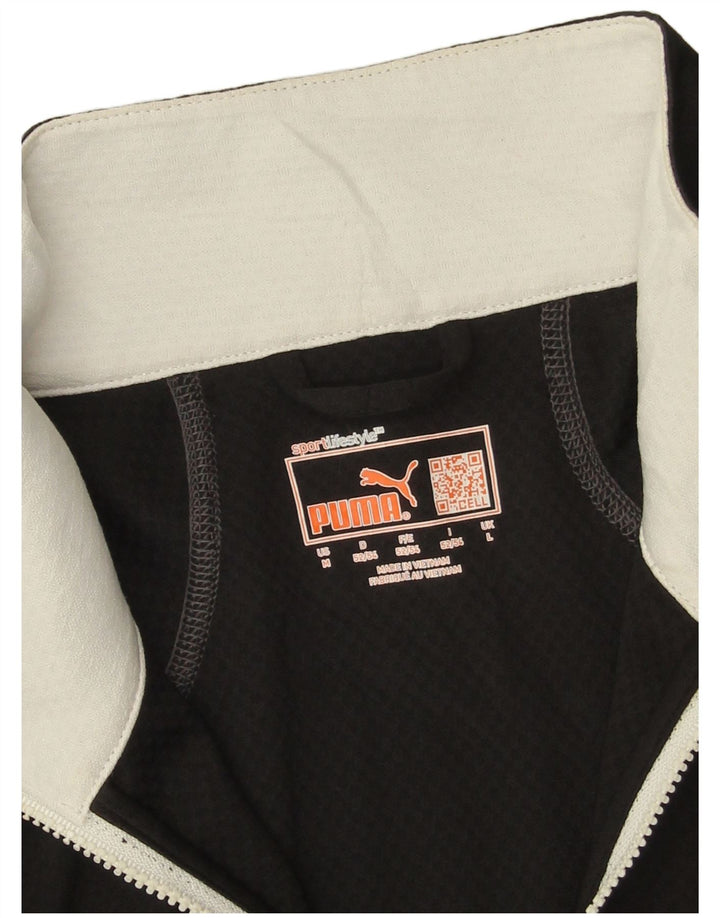 Puma Mens Zip Neck Pullover Tracksuit Top Large Black