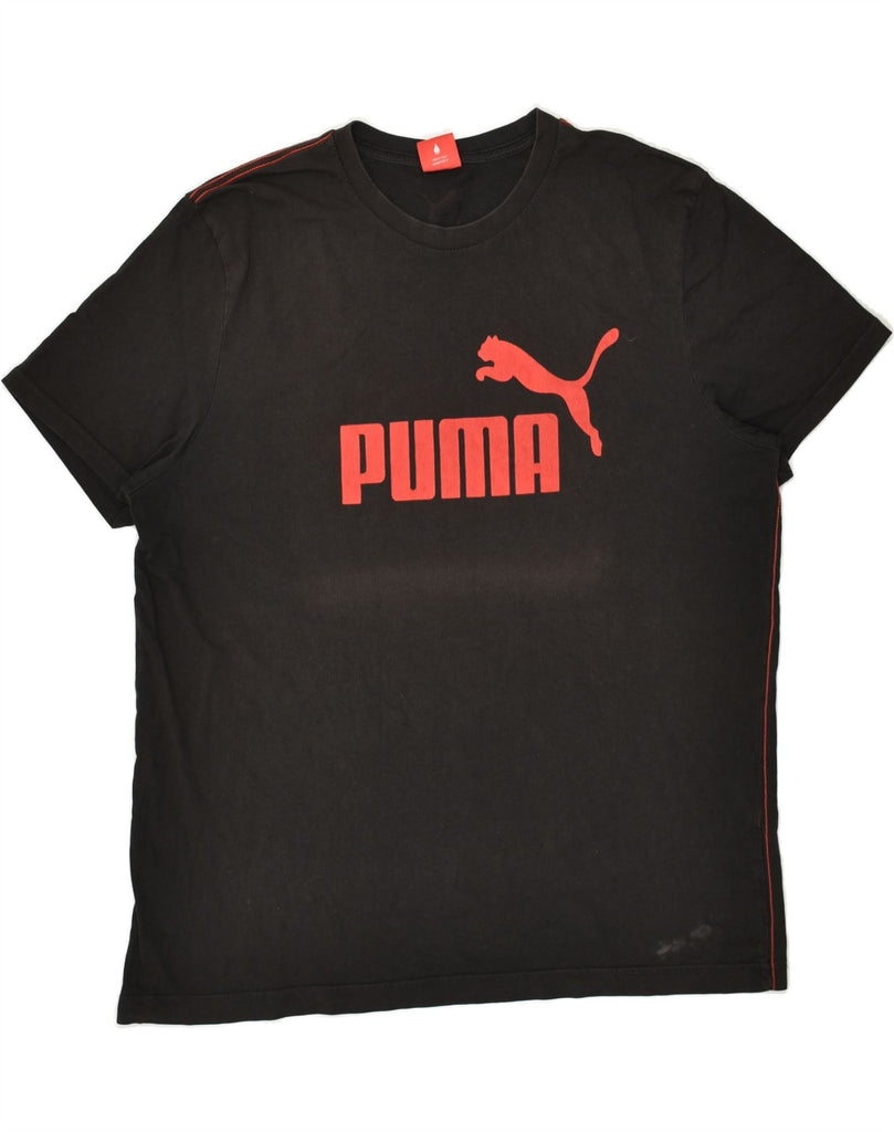 PUMA Mens Graphic T-Shirt Top XL Black Vintage Puma and Second-Hand Puma from Messina Hembry 