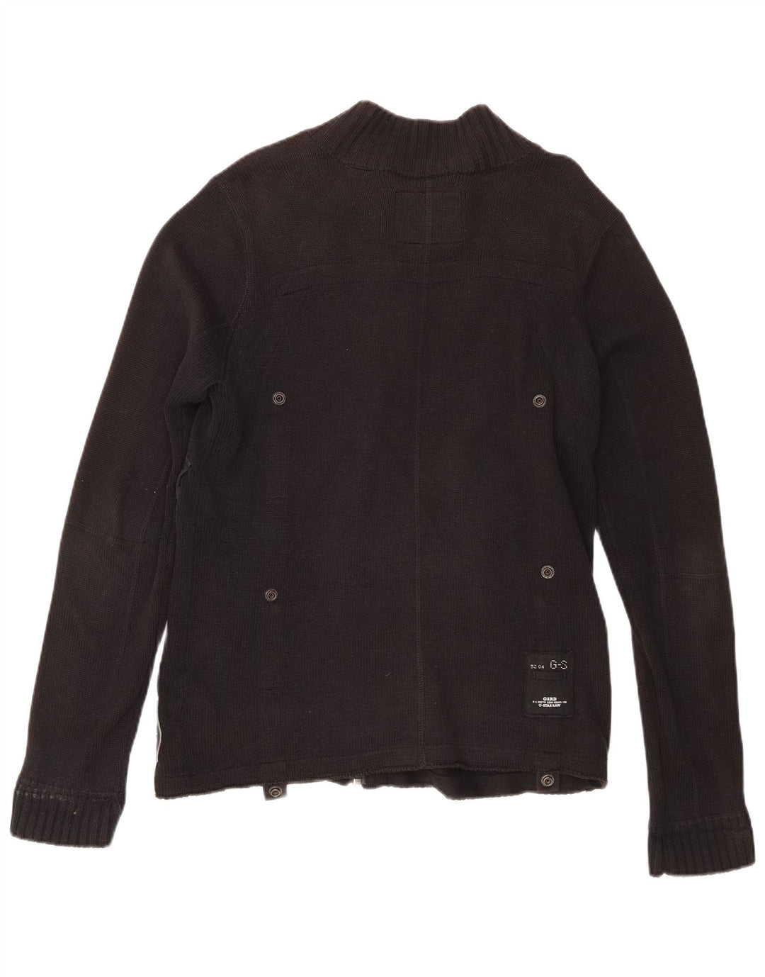 G-Star Mens Full Zip Cardigan Sweater Medium Black Cotton
