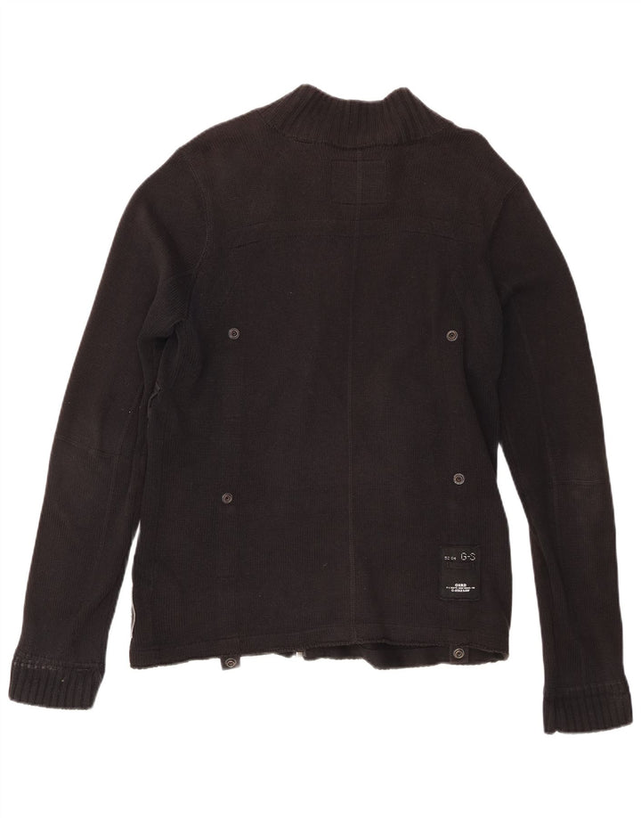 G-Star Mens Full Zip Cardigan Sweater Medium Black Cotton