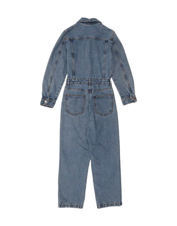 Zara Womens Denim Jumpsuit UK 10 Small Blue Cotton