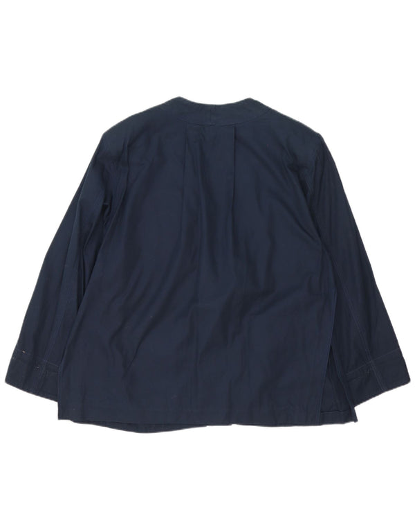 Vintage Womens Utility Jacket UK 16 Large Navy Blue Colourblock