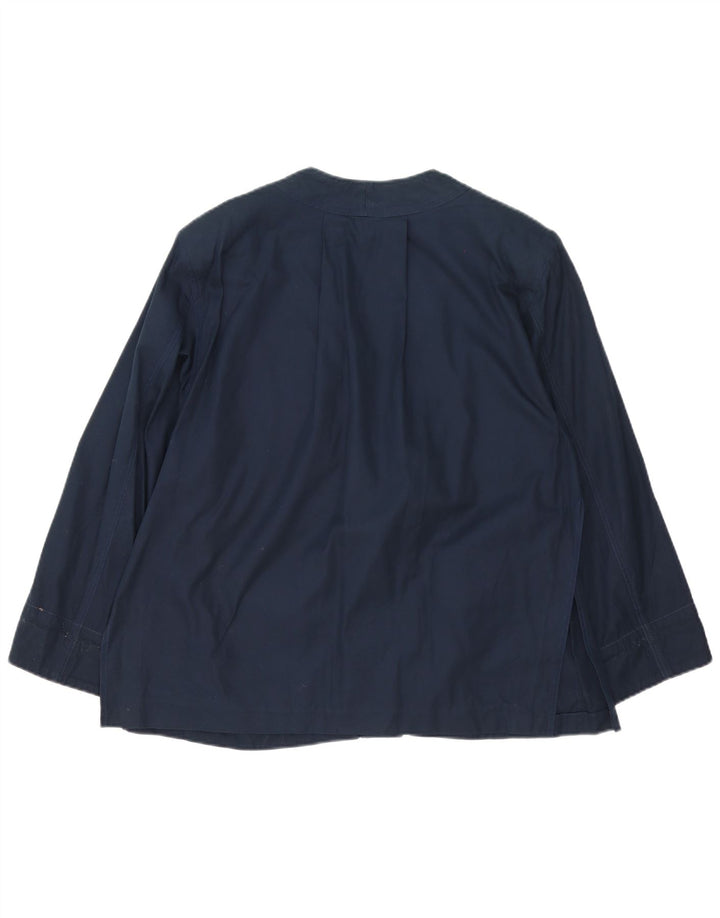 Vintage Womens Utility Jacket UK 16 Large Navy Blue Colourblock