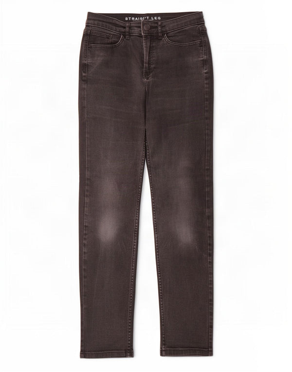 Marks & Spencer Womens Straight Jeans UK 8 Small W28 L30 Black Cotton