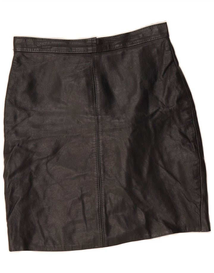 VINTAGE Womens Leather Skirt W28 Medium Black Vintage Vintage and Second-Hand Vintage from Messina Hembry 
