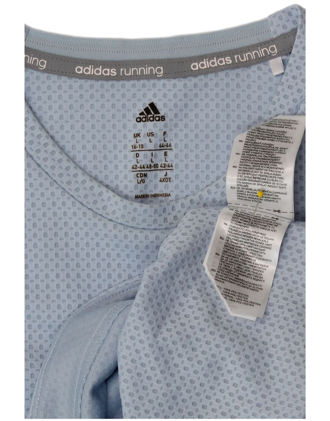 Adidas Womens Top Long Sleeve UK 16/18 Large Blue Polyester