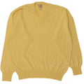 TRUSSARDI Mens V-Neck Jumper Sweater Large Yellow Merino Wool