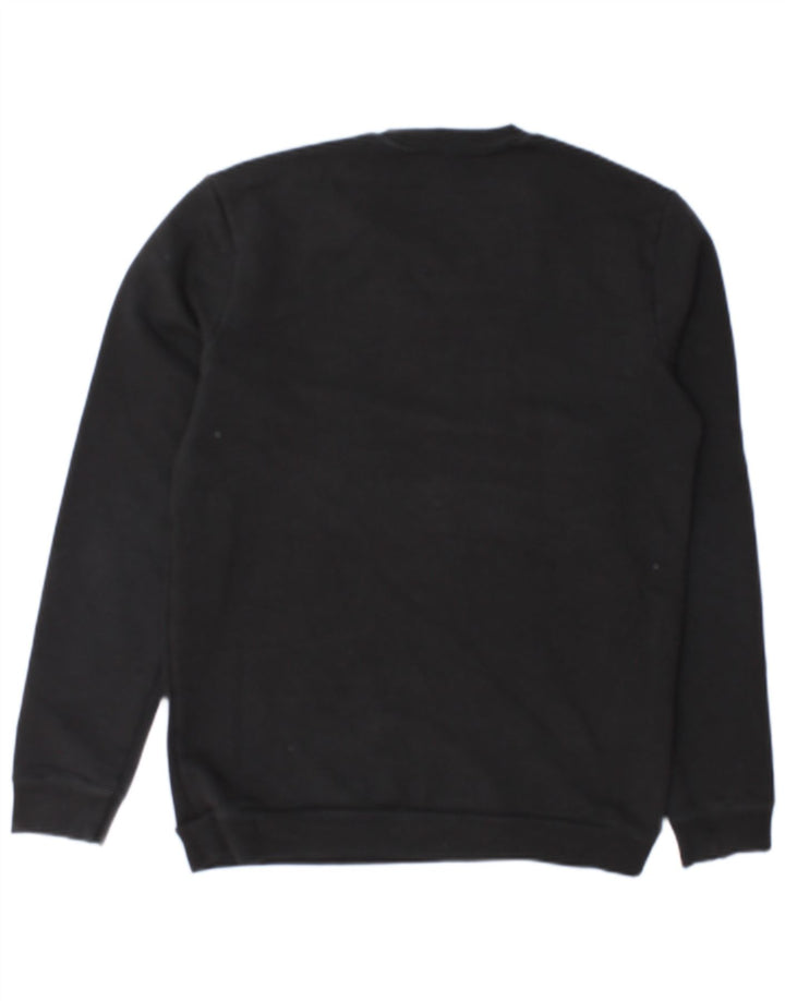 Benetton Mens Graphic Sweatshirt Jumper Medium Black Cotton