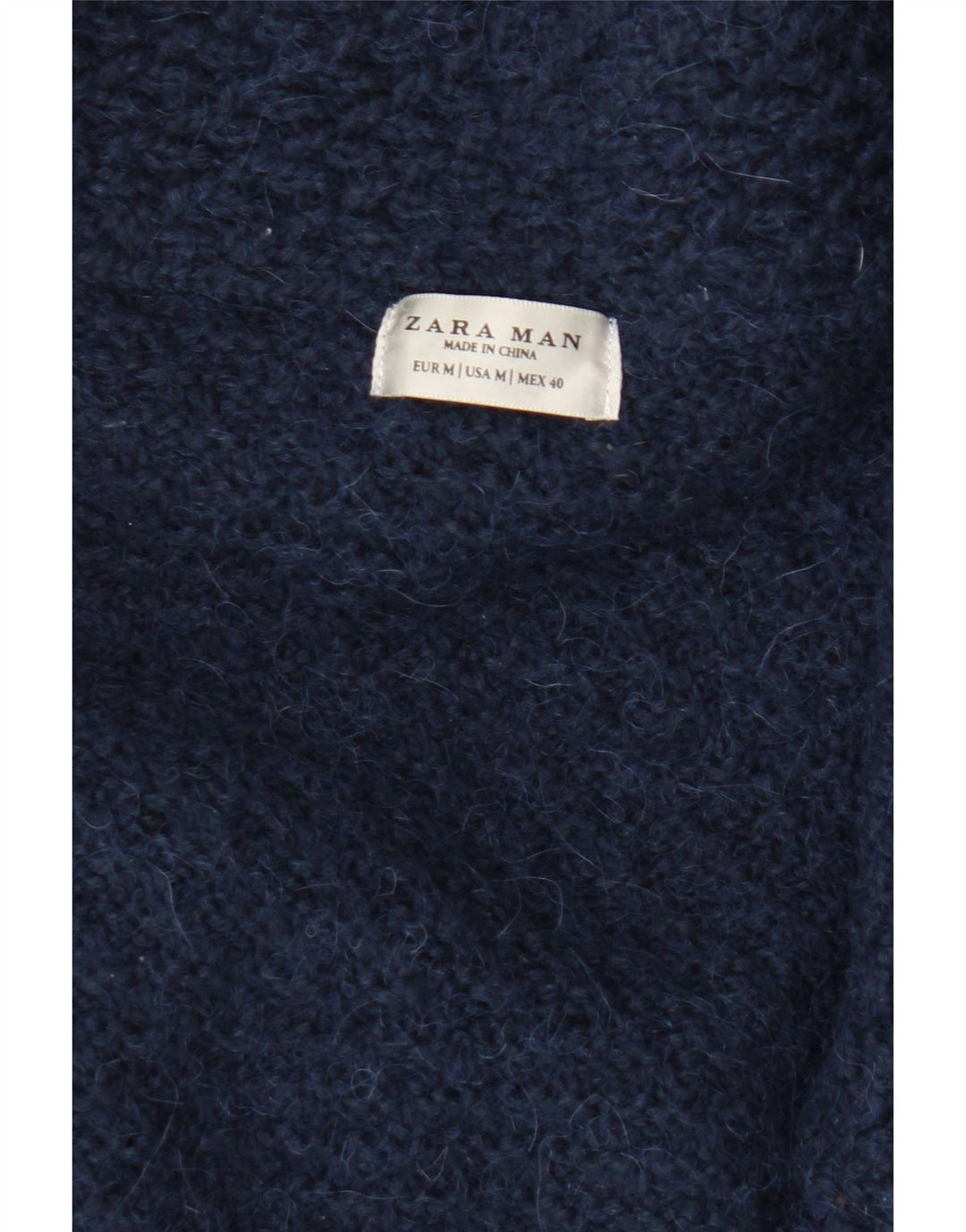 Zara Mens Cardigan Sweater Medium Navy Blue