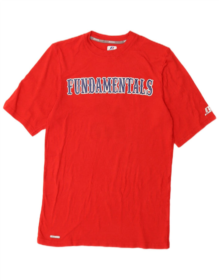 RUSSELL ATHLETIC Mens Graphic T-Shirt Top Small Red Polyester