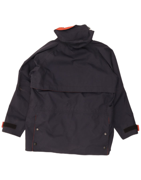 Musto Mens Performance Hooded Rain Jacket UK 38 Medium Navy Blue Nylon