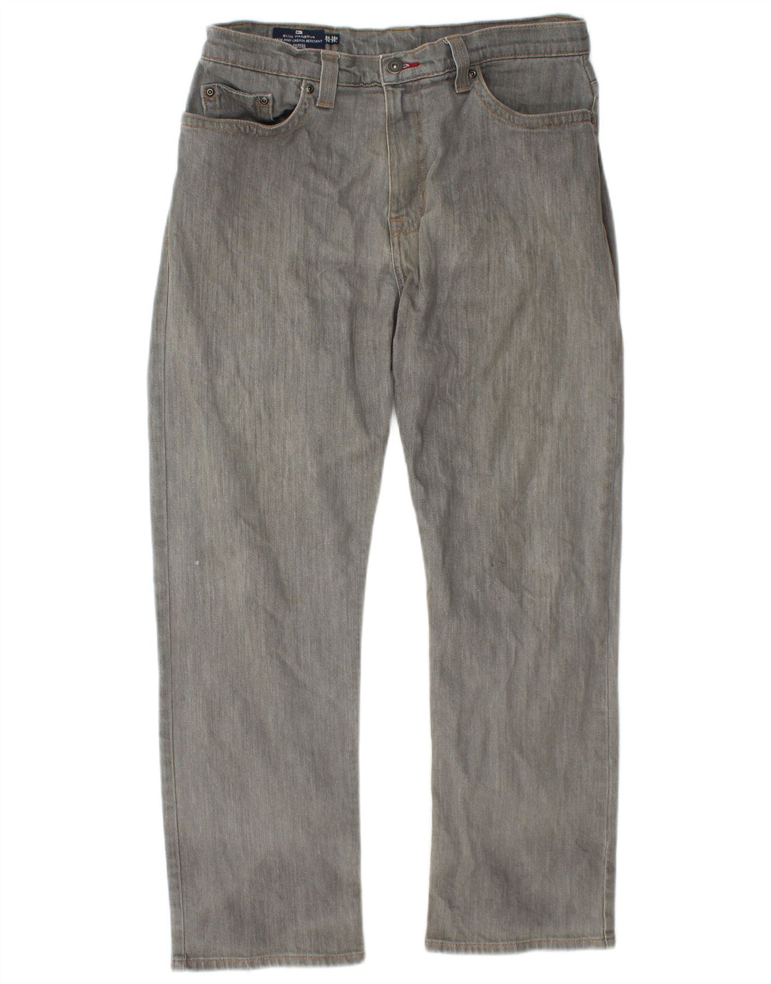 Marks & Spencer Mens Blue Harbour Straight Jeans W34 L29 Grey Cotton