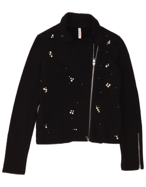 SUN68 Womens Cardigan Sweater UK 10 Small Black Cotton