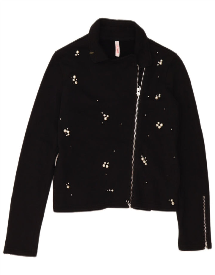 SUN68 Womens Cardigan Sweater UK 10 Small Black Cotton