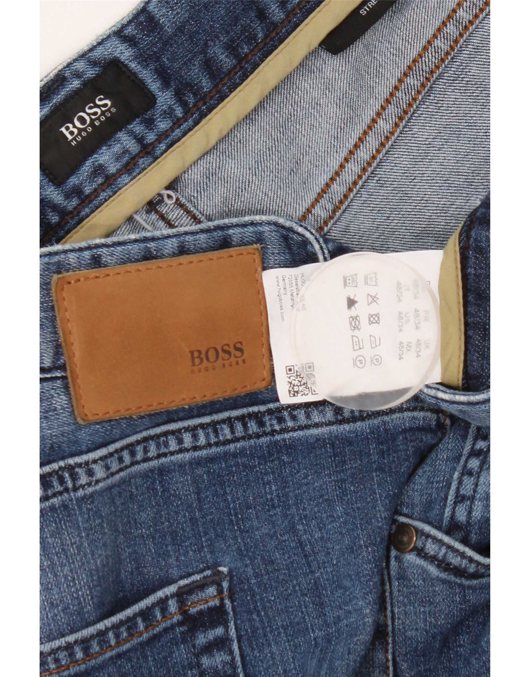Hugo Boss Mens Straight Jeans W48 L34 Blue Cotton