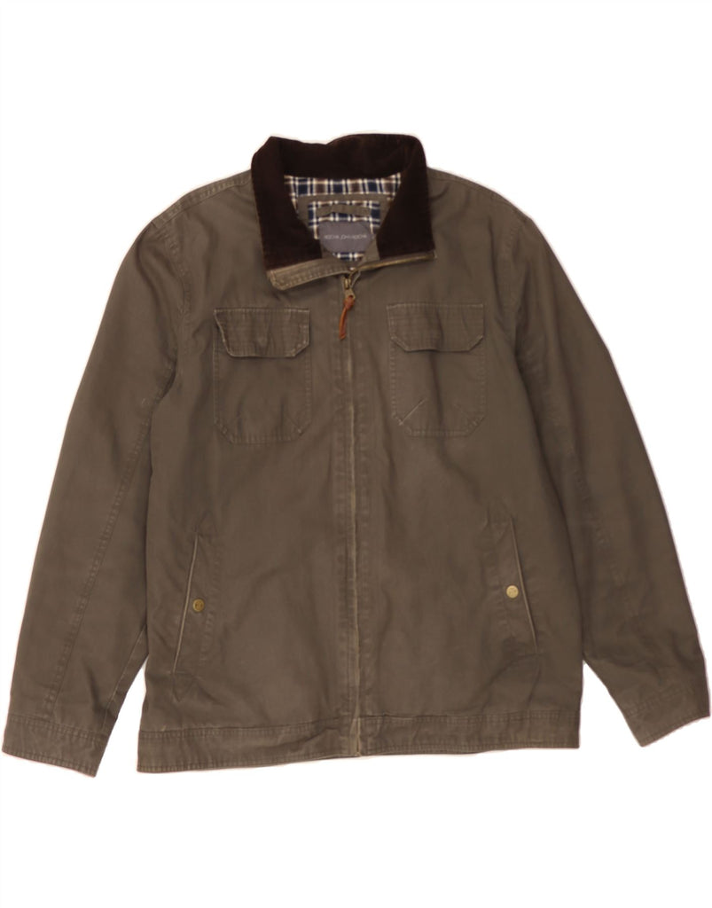 JOHN ROCHA Mens Bomber Jacket UK 40 Large Grey Cotton Vintage John Rocha and Second-Hand John Rocha from Messina Hembry 